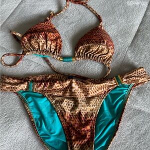Vix Brown and Teal Bikini